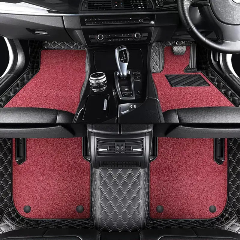 Custom Car Floor Mats Diamond Pattern5*7CM Full Coverage Dual Layer Coil - LMY -