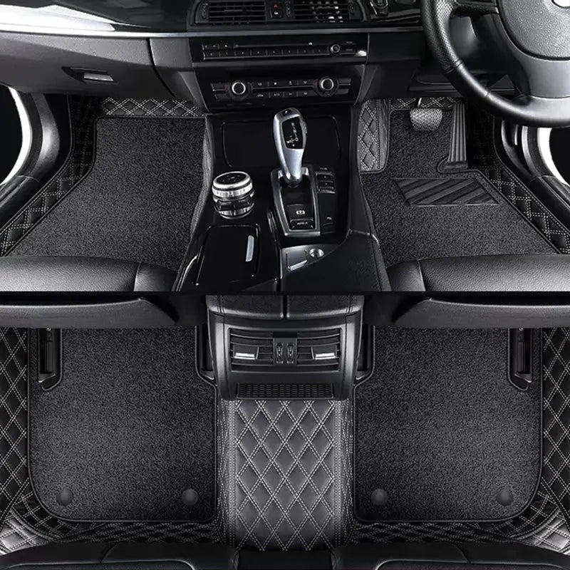 Custom Car Floor Mats Diamond Pattern5*7CM Full Coverage Dual Layer Coil - LMY -