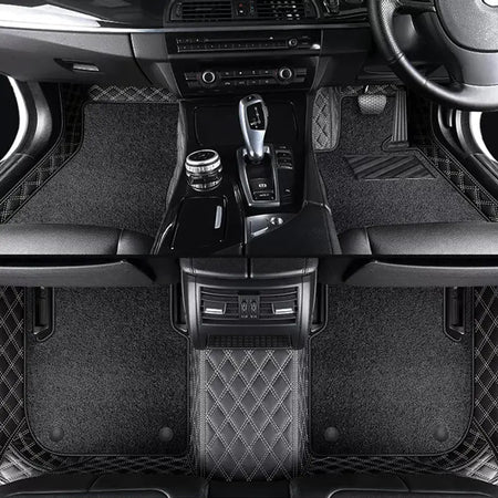 Custom Car Floor Mats Diamond Pattern5*7CM Full Coverage Dual Layer Coil - LMY -