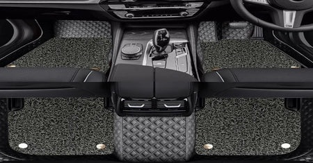 Custom Car Floor Mats Diamond Pattern5*7CM Full Coverage Dual Layer Coil - LMY -