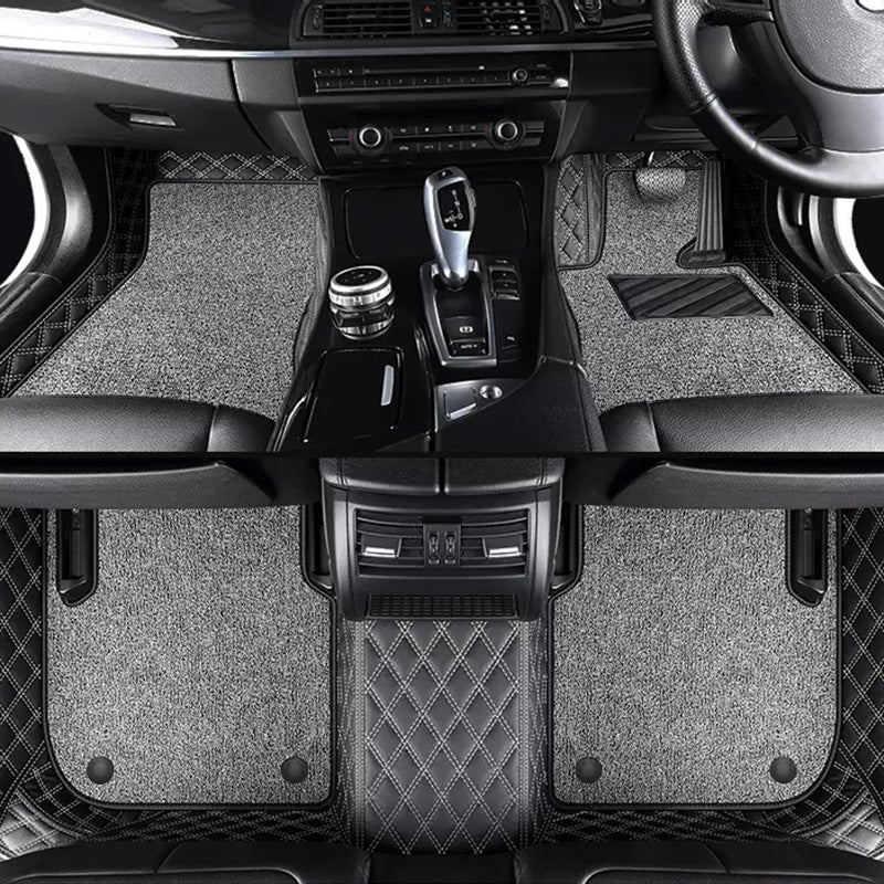 Custom Car Floor Mats Diamond Pattern5*7CM Full Coverage Dual Layer Coil - LMY -