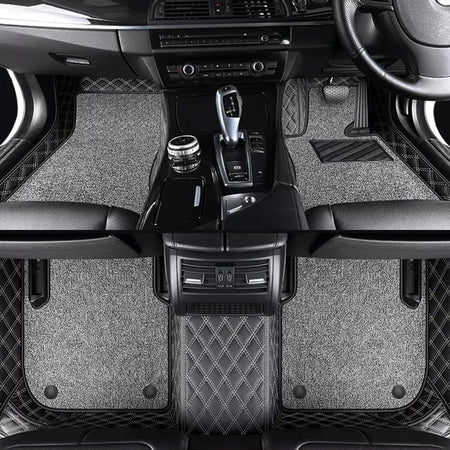 Custom Car Floor Mats Diamond Pattern5*7CM Full Coverage Dual Layer Coil - LMY -