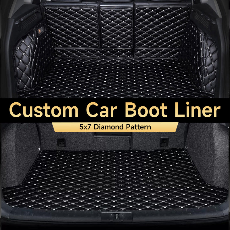 Custom Car Boot Liner Protector Diamond Pattern5*7CM Full Coverage - LMY AUTO
