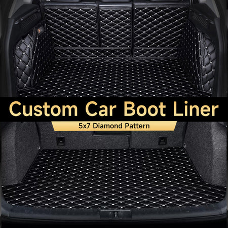 Custom Car Boot Liner Protector Diamond Pattern5*7CM Full Coverage - LMY AUTO