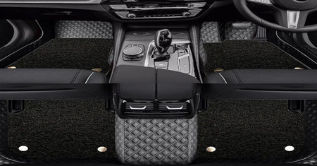 Custom Car Floor Mats Diamond Pattern5*7CM Full Coverage Dual Layer Coil - LMY -