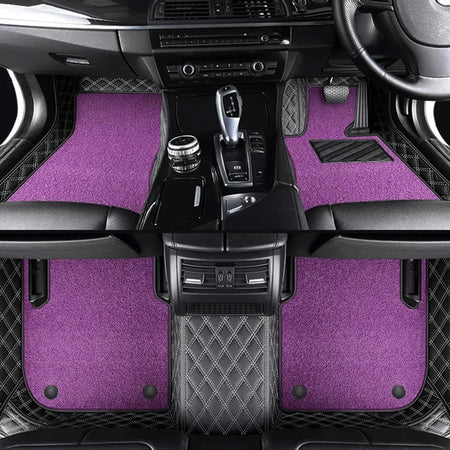 Custom Car Floor Mats Diamond Pattern5*7CM Full Coverage Dual Layer Coil - LMY -