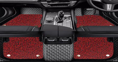 Custom Car Floor Mats Diamond Pattern5*7CM Full Coverage Dual Layer Coil - LMY -