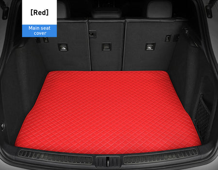 Custom Car Boot Liner Protector Diamond Pattern3*3CM Full Coverage - LMY -  7-Seats-Red