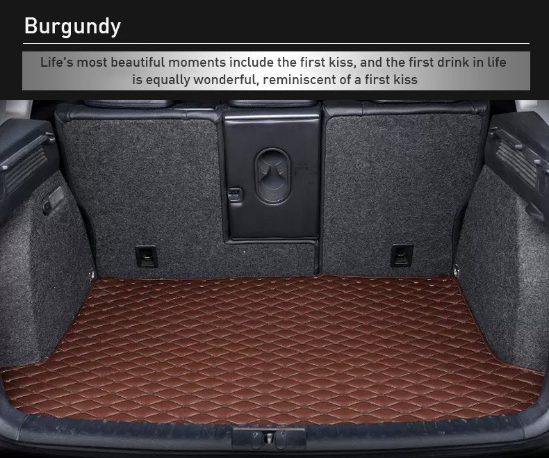 Custom Car Boot Liner Protector Diamond Pattern5*7CM Full Coverage - LMY - 7-Seats-Coffee