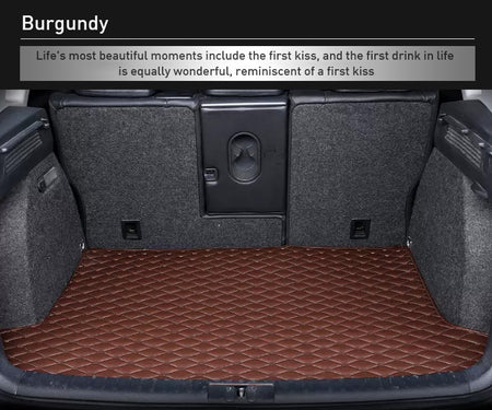 Custom Car Boot Liner Protector Diamond Pattern5*7CM Full Coverage - LMY - 7-Seats-Coffee