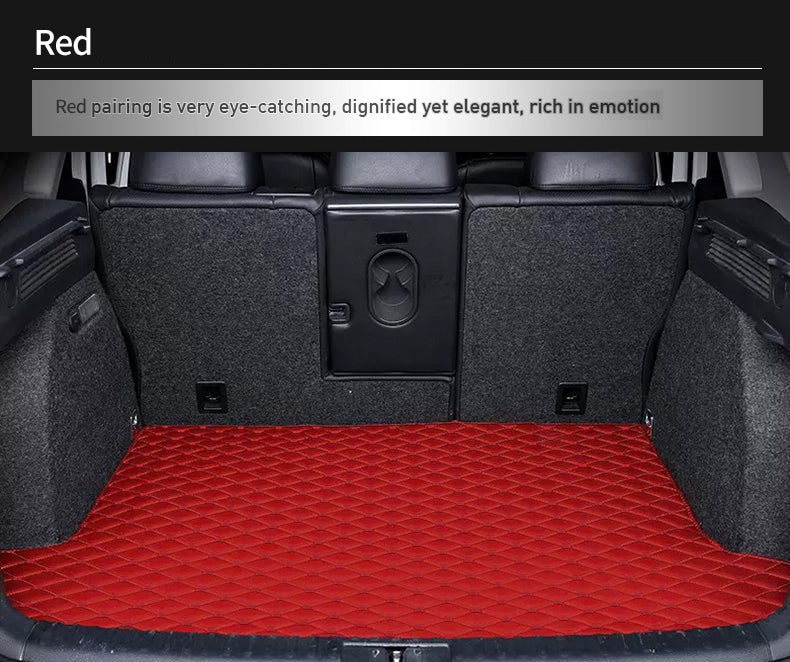 Custom Car Boot Liner Protector Diamond Pattern5*7CM Full Coverage - LMY - 7-Seats-Red