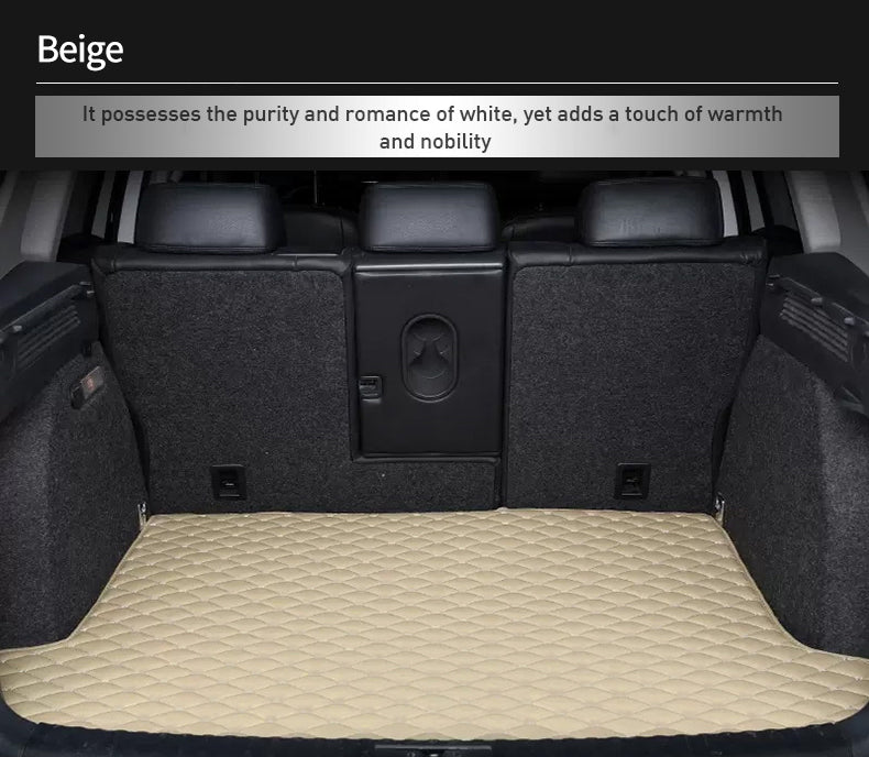 Custom Car Boot Liner Protector Diamond Pattern5*7CM Full Coverage - LMY - 7-Seats-Beige