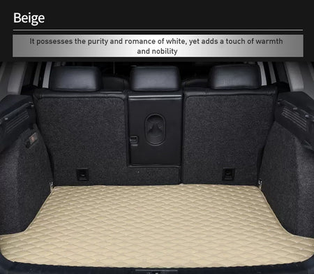 Custom Car Boot Liner Protector Diamond Pattern5*7CM Full Coverage - LMY - 7-Seats-Beige