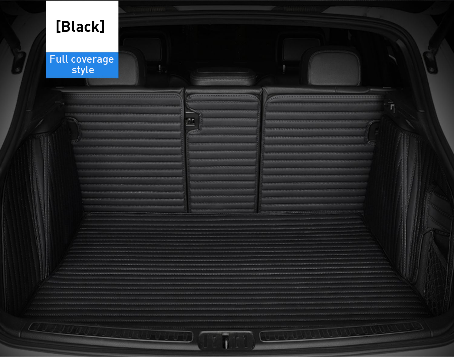 Custom Car Boot Liner Protector Horizontal Stripe Full Coverage - LMY -  7-Seats-Black-Full-Cover