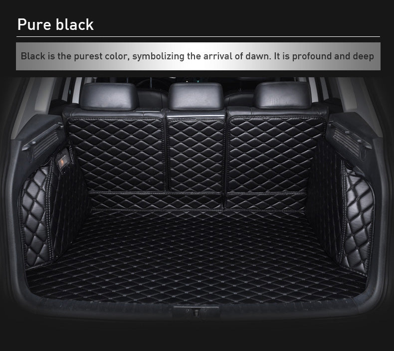 Custom Car Boot Liner Protector Diamond Pattern5*7CM Full Coverage - LMY - 7-Seats-Black-Full-Cover