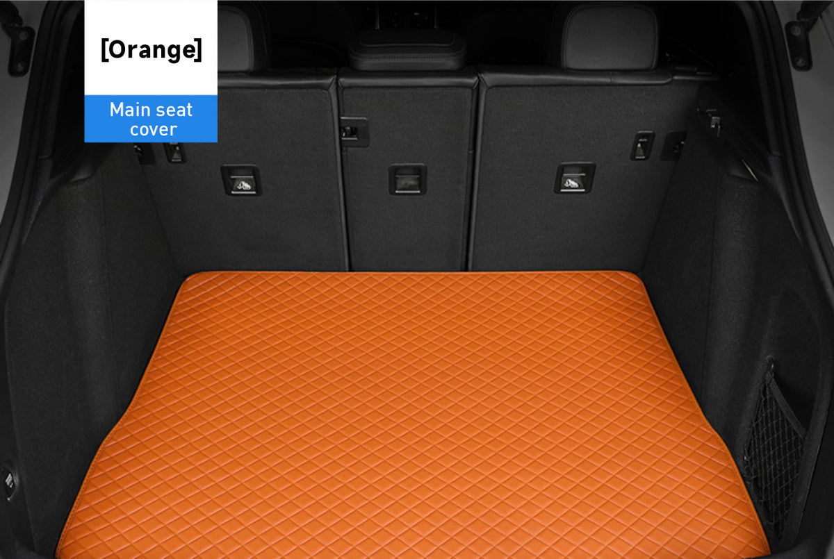 Custom Car Boot Liner Protector Diamond Pattern3*3CM Full Coverage - LMY -  7-Seats-Orange