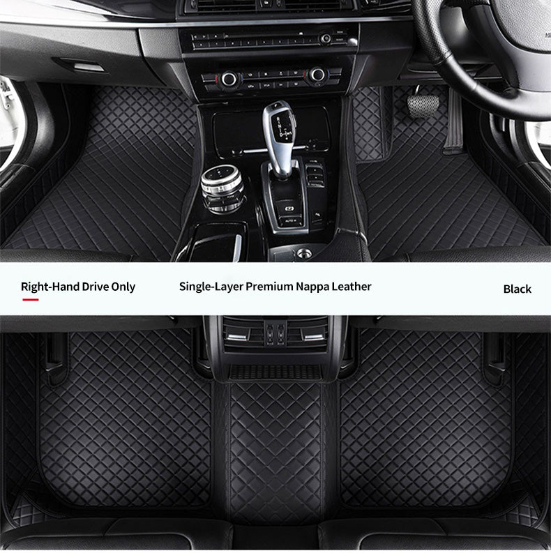 Custom Car Floor Mats Diamond Pattern3*3CM Full Coverage - LMY -  7-Seats-Black
