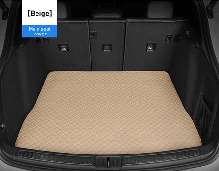 Custom Car Boot Liner Protector Diamond Pattern3*3CM Full Coverage - LMY -  7-Seats-Beige