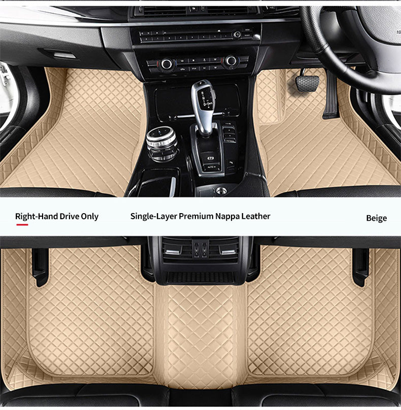 Custom Car Floor Mats Diamond Pattern3*3CM Full Coverage - LMY -  7-Seats-Beige