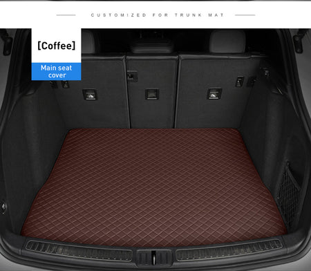 Custom Car Boot Liner Protector Diamond Pattern3*3CM Full Coverage - LMY -  7-Seats-Coffee