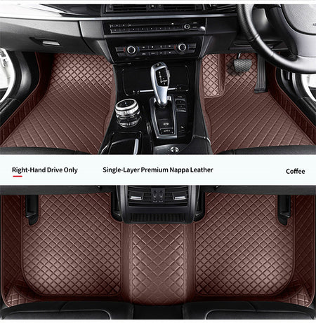 Custom Car Floor Mats Diamond Pattern3*3CM Full Coverage - LMY -  7-Seats-Coffee