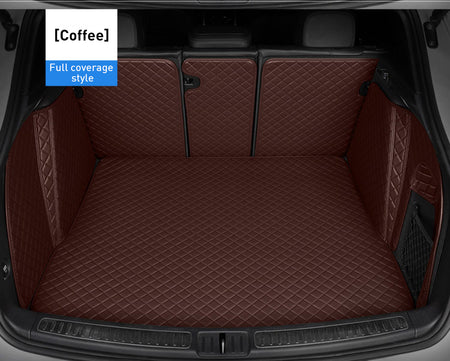 Custom Car Boot Liner Protector Diamond Pattern3*3CM Full Coverage - LMY -  7-Seats-Coffee-Full-Cover