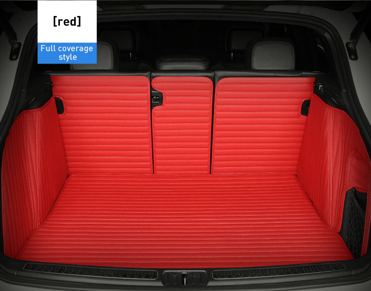 Custom Car Boot Liner Protector Horizontal Stripe Full Coverage - LMY -  7-Seats-Red-Full-Cover
