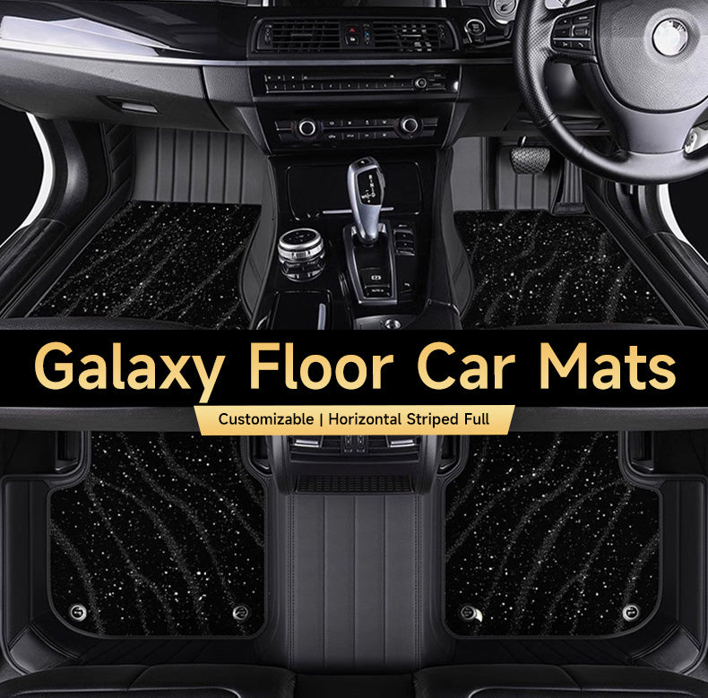 Custom Car Floor Mats Horizontal Stripe Full Coverage Dual Layer Galaxy - LMY -  