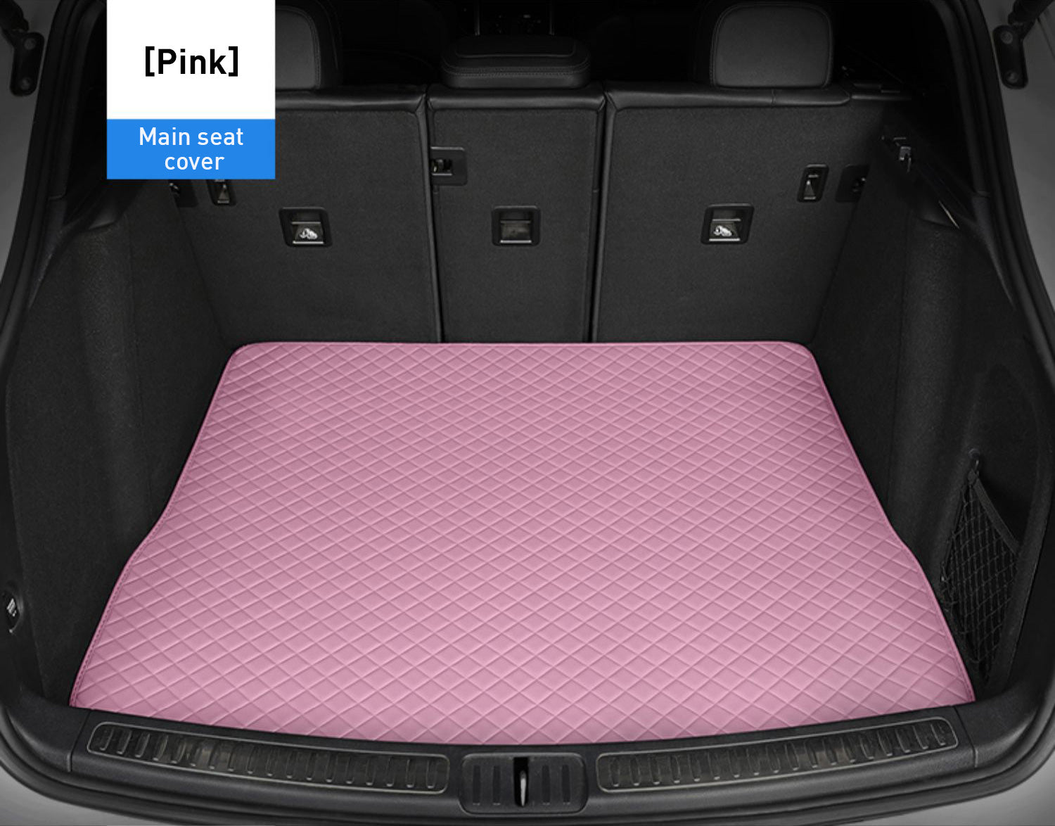 Custom Car Boot Liner Protector Diamond Pattern3*3CM Full Coverage - LMY -  7-Seats-Pink