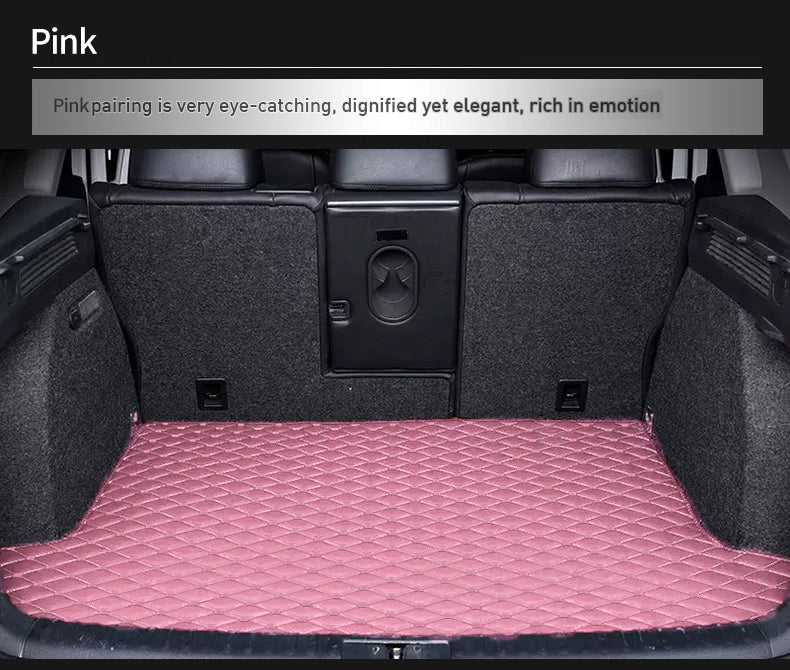 Custom Car Boot Liner Protector Diamond Pattern5*7CM Full Coverage - LMY - 7-Seats-PInk