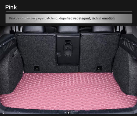Custom Car Boot Liner Protector Diamond Pattern5*7CM Full Coverage - LMY - 7-Seats-PInk