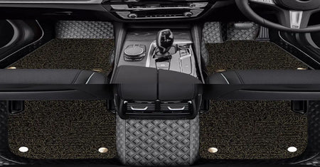 Custom Car Floor Mats Diamond Pattern5*7CM Full Coverage Dual Layer Coil - LMY -  