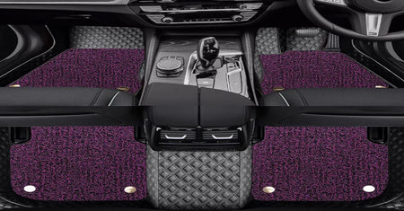 Custom Car Floor Mats Diamond Pattern5*7CM Full Coverage Dual Layer Coil - LMY -  
