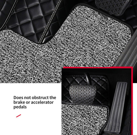 Custom Car Floor Mats Diamond Pattern3*3CM Full Coverage Dual Layer Coil - LMY -  