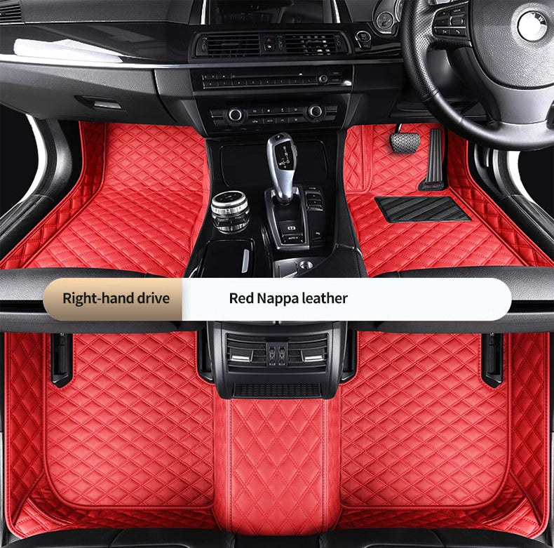 Custom Car Floor Mats Diamond Pattern5*7cm Full Coverage - LMY -  Red-7-Seats
