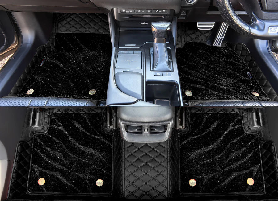 Custom Car Floor Mats Diamond Pattern 5x7CM Full Coverage Dual Layer Galaxy