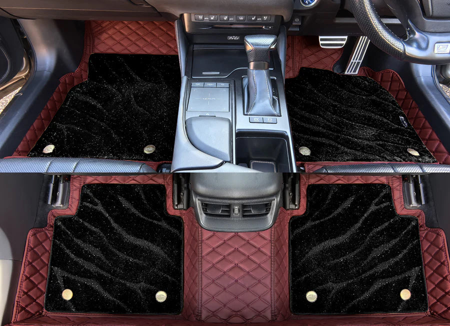 Custom Car Floor Mats Diamond Pattern 5x7CM Full Coverage Dual Layer Galaxy