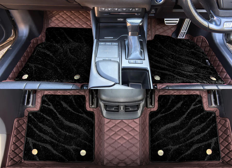 Custom Car Floor Mats Diamond Pattern 5x7CM Full Coverage Dual Layer Galaxy