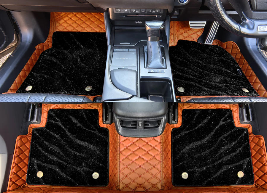 Custom Car Floor Mats Diamond Pattern 5x7CM Full Coverage Dual Layer Galaxy