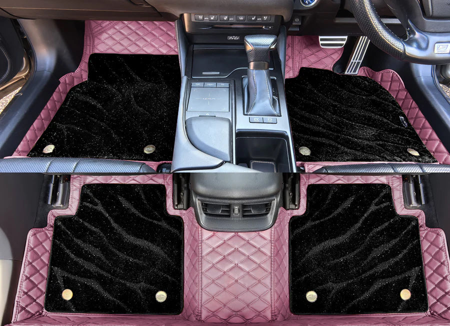 Custom Car Floor Mats Diamond Pattern 5x7CM Full Coverage Dual Layer Galaxy