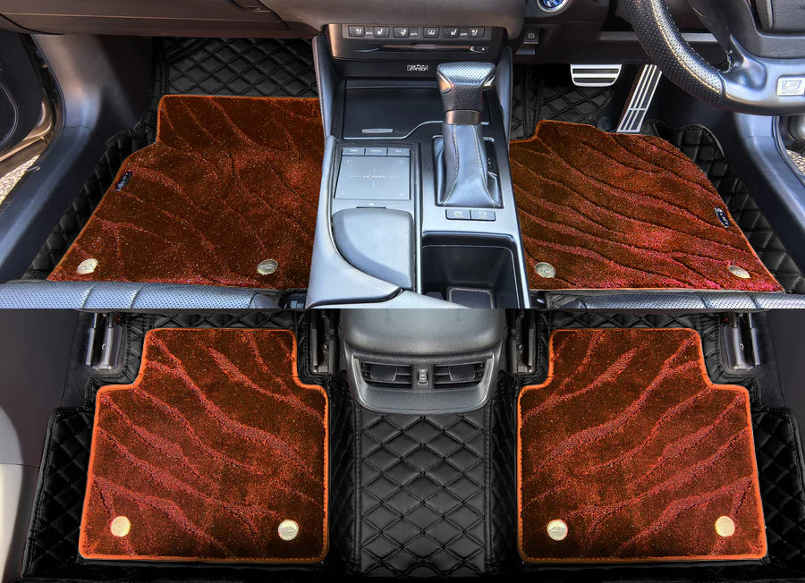 Custom Car Floor Mats Diamond Pattern 5x7CM Full Coverage Dual Layer Galaxy