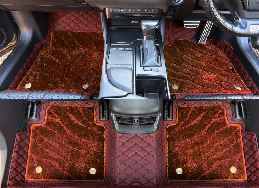 Custom Car Floor Mats Diamond Pattern 5x7CM Full Coverage Dual Layer Galaxy