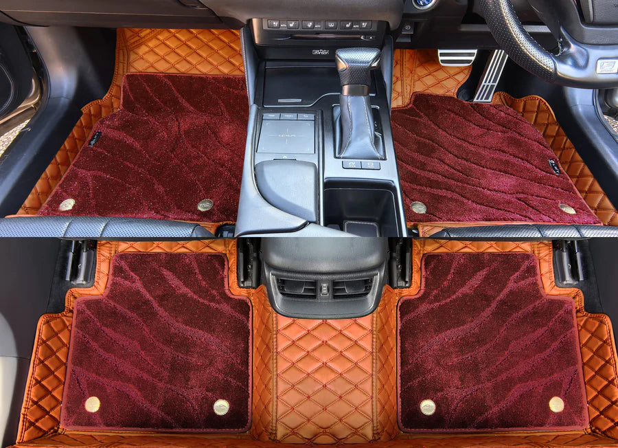 Custom Car Floor Mats Diamond Pattern 5x7CM Full Coverage Dual Layer Galaxy