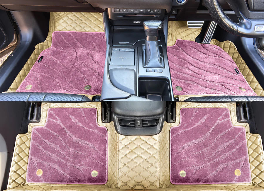 Custom Car Floor Mats Diamond Pattern 5x7CM Full Coverage Dual Layer Galaxy