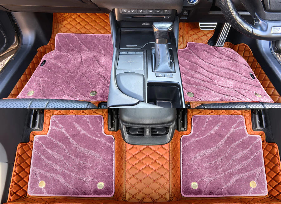 Custom Car Floor Mats Diamond Pattern 5x7CM Full Coverage Dual Layer Galaxy