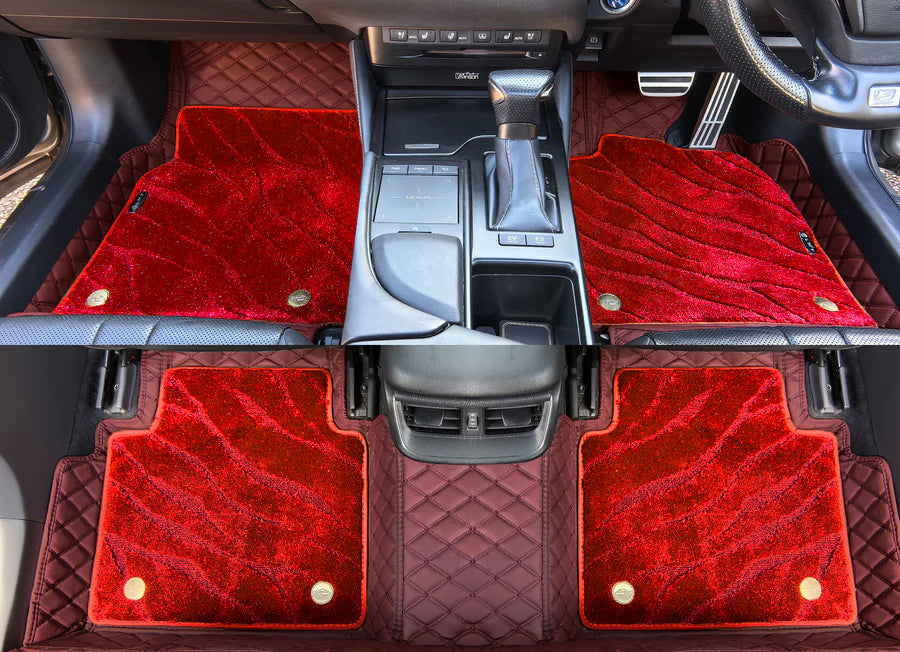 Custom Car Floor Mats Diamond Pattern 5x7CM Full Coverage Dual Layer Galaxy