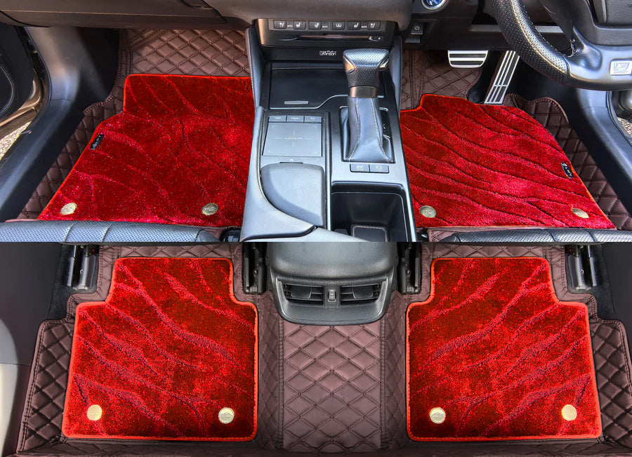 Custom Car Floor Mats Diamond Pattern 5x7CM Full Coverage Dual Layer Galaxy