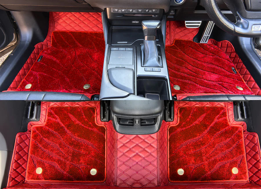 Custom Car Floor Mats Diamond Pattern 5x7CM Full Coverage Dual Layer Galaxy