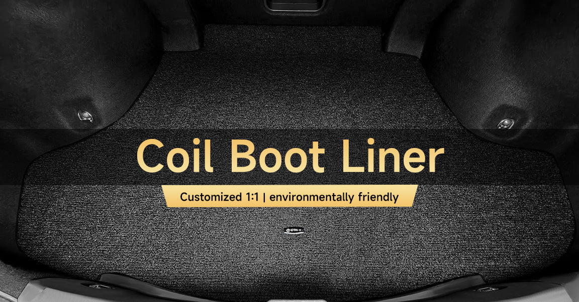 Custom Car Boot Liner Protector Waterproof & Washable Coil Single - LMY -  7-Seats-Black
