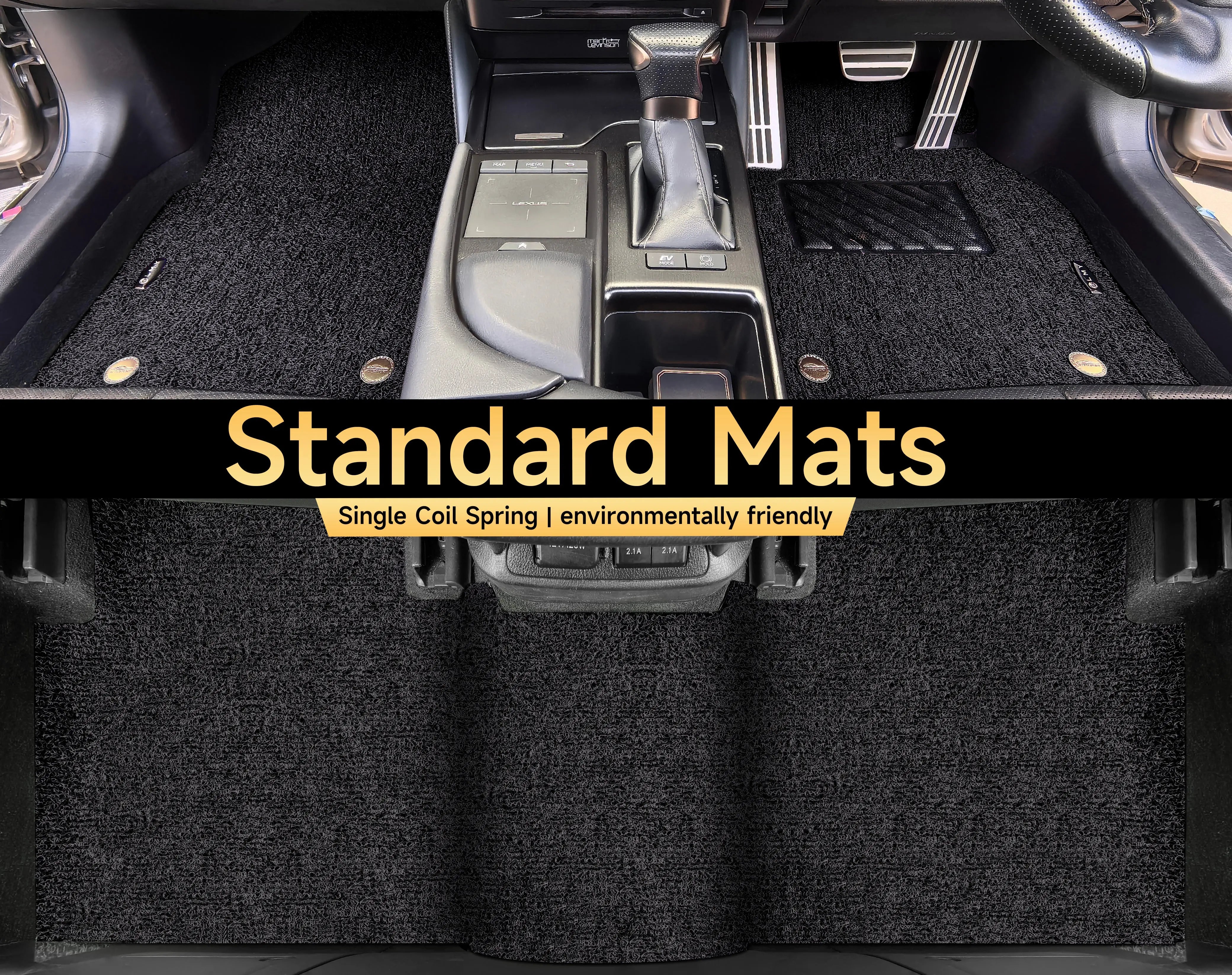 Custom Car Floor Mats Single Coil - LMY -  7-Seats-Black
